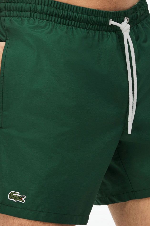 Lacoste Badehose aus Taft in Grün