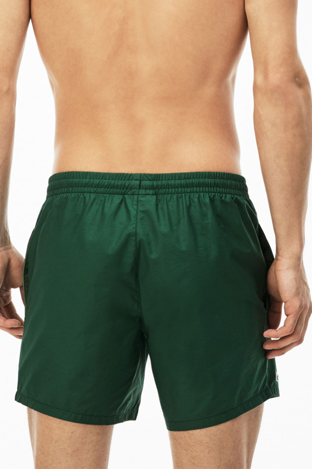 Lacoste Badehose aus Taft in Grün