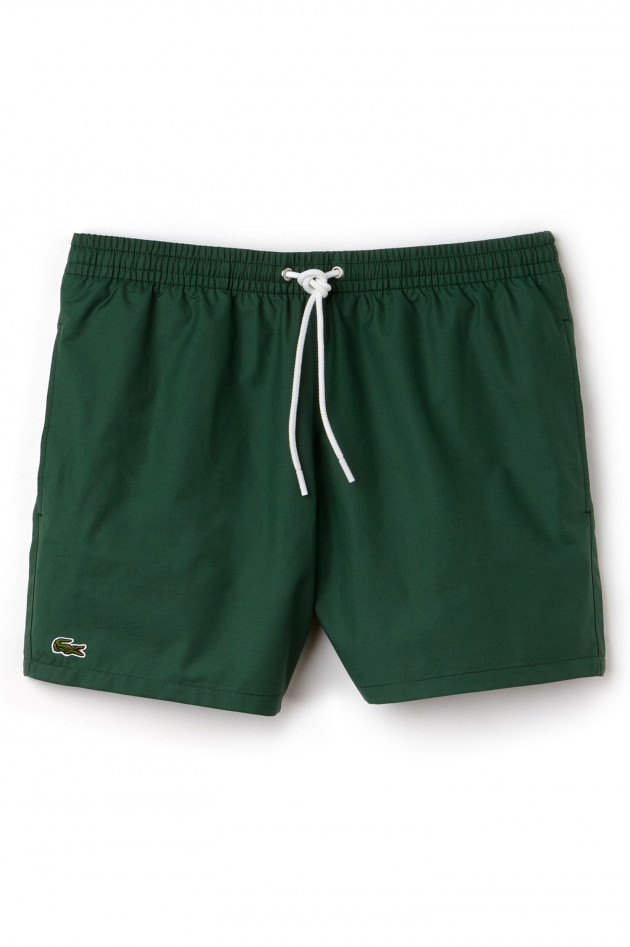 Lacoste Badehose aus Taft in Grün