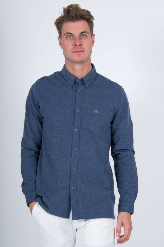 Lacoste Langarmpolo in Blau