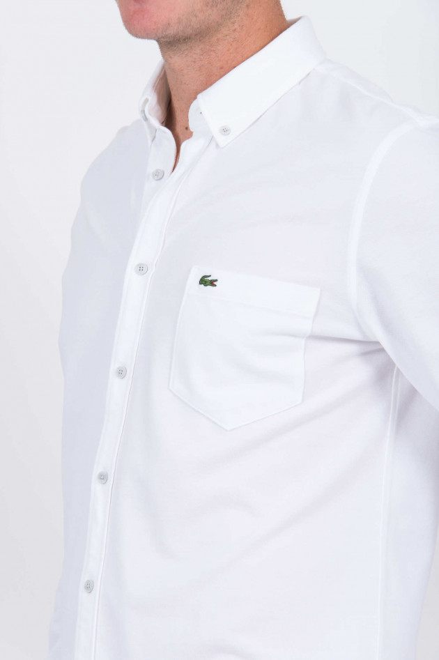 Lacoste Jersey-Hemd in Weiß