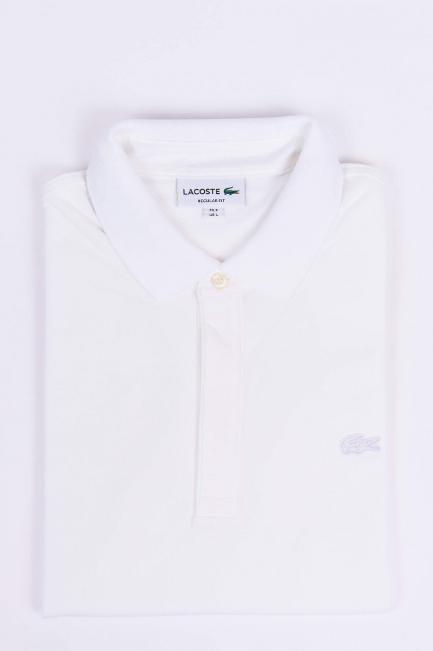 Lacoste Poloshirt mit verdeckter Knopfleiste in Weiss