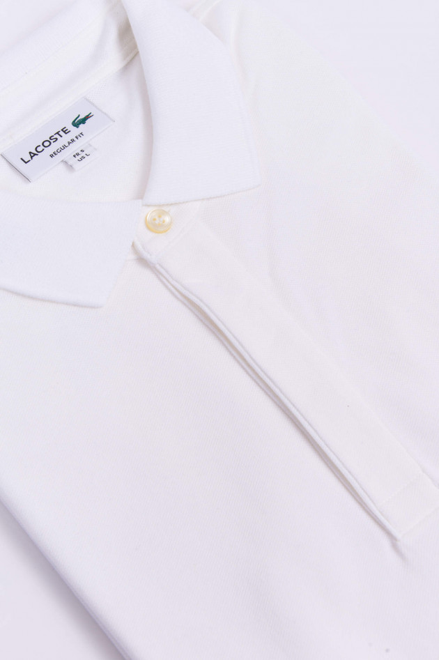 Lacoste Poloshirt mit verdeckter Knopfleiste in Weiss