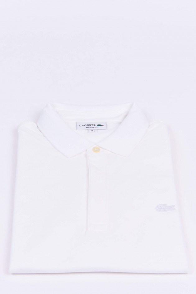 Lacoste Poloshirt mit verdeckter Knopfleiste in Weiss