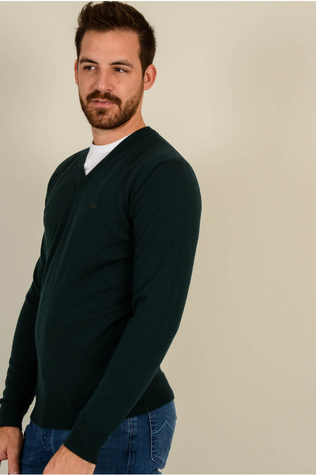 Lacoste V - Pullover aus Merinowolle in Tanne