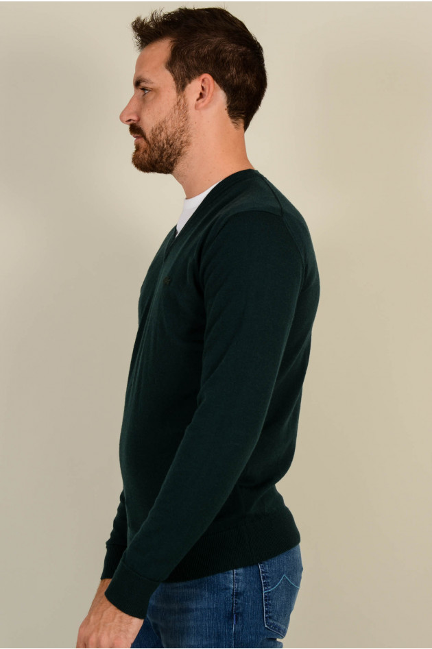 Lacoste V - Pullover aus Merinowolle in Tanne