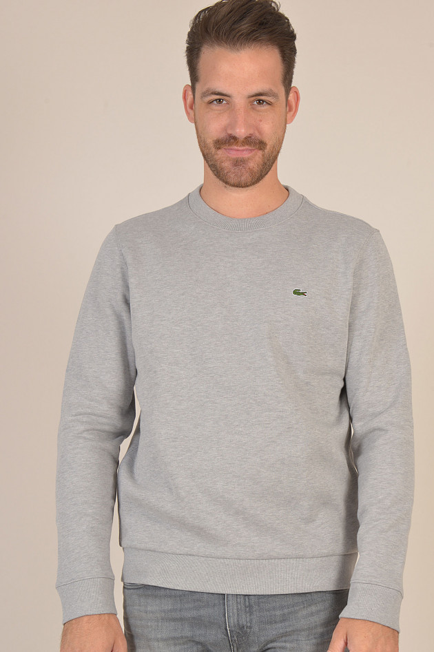 Lacoste Sweater aus Baumwolle in Hellgrau meliert