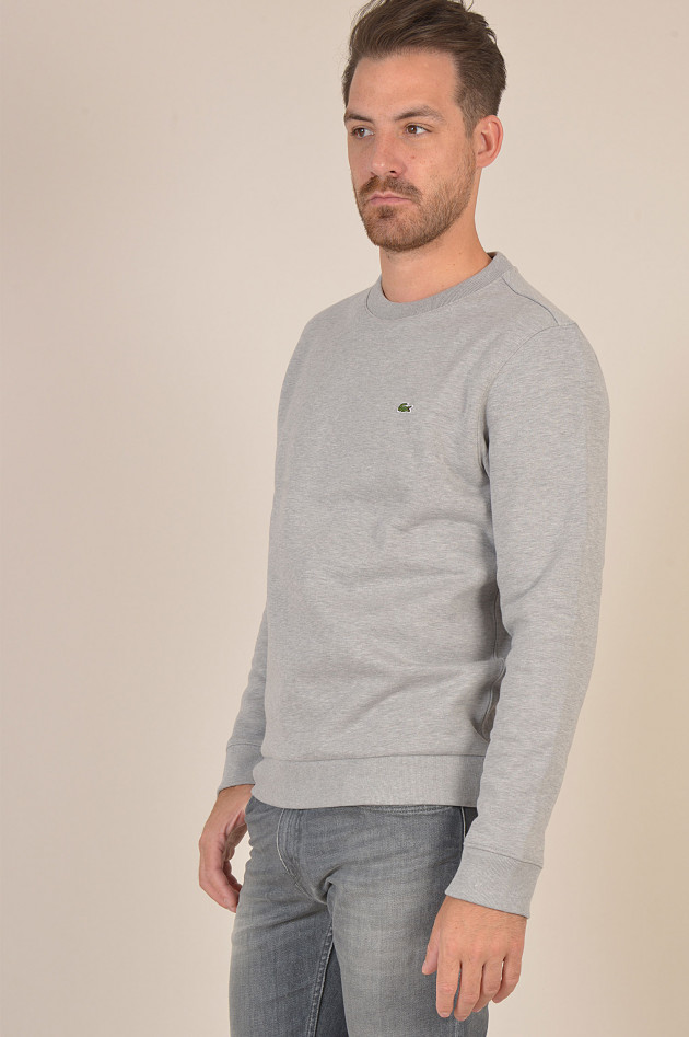 Lacoste Sweater aus Baumwolle in Hellgrau meliert