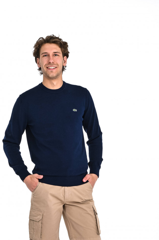 Lacoste Pullover mit Rundhals in Navy