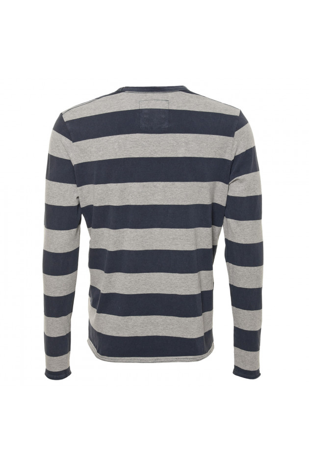 Better Rich Langarmshirt in Blau/Grau gestreift