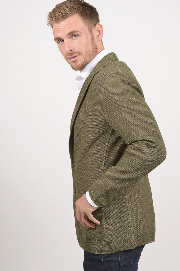 Lardini Sakko mit Strickoptik in Grün meliert