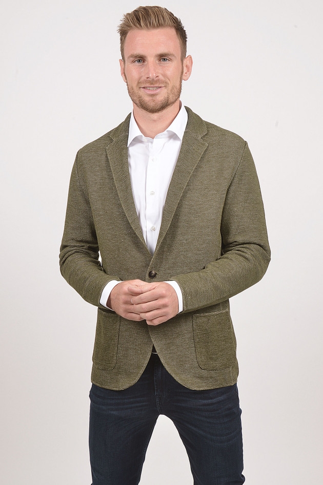 Lardini Sakko mit Strickoptik in Grün meliert