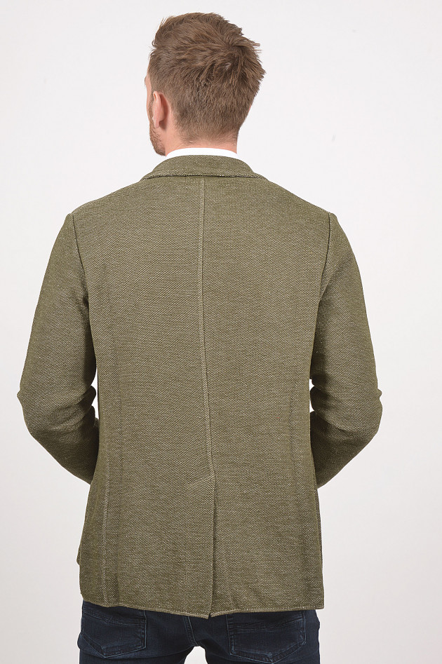Lardini Sakko mit Strickoptik in Grün meliert