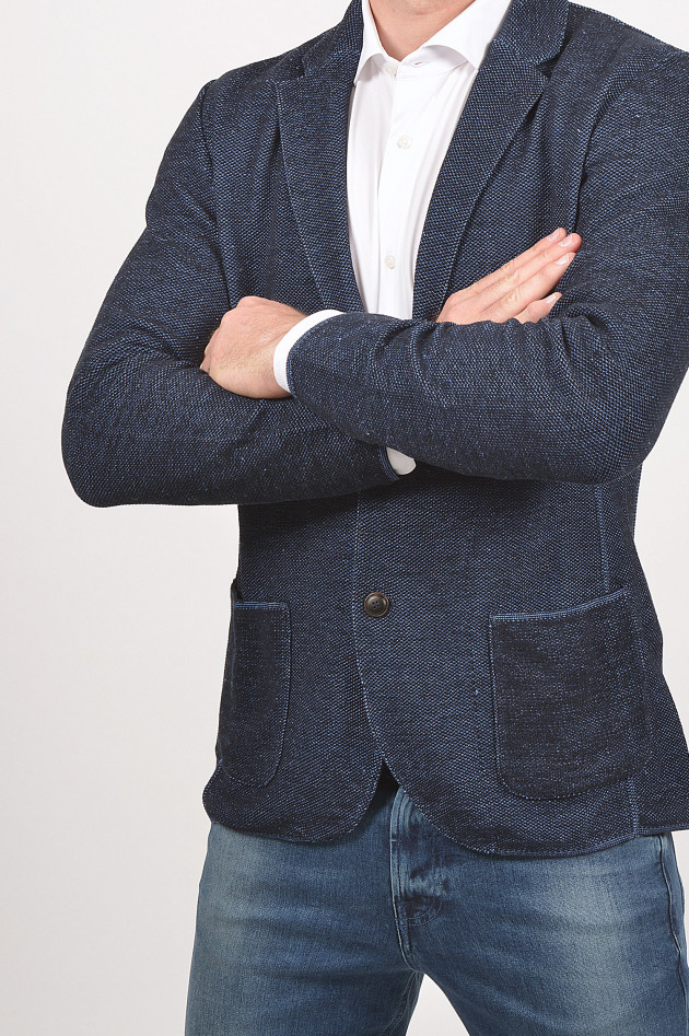 Lardini Sakko mit Strickoptik in Navy