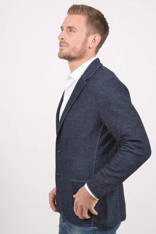 Lardini Sakko mit Strickoptik in Navy