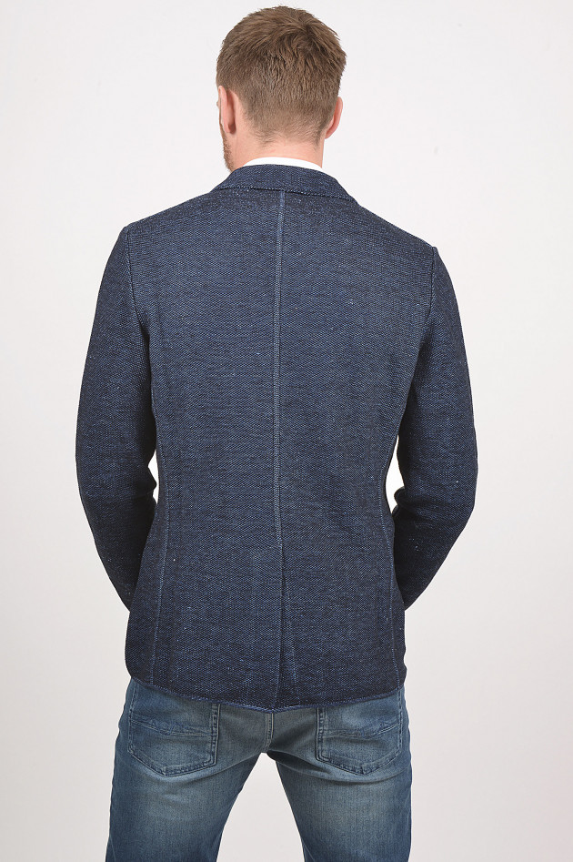 Lardini Sakko mit Strickoptik in Navy