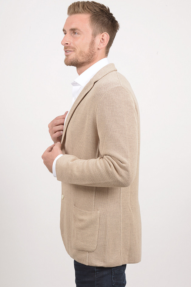 Lardini Sakko mit Strickoptik in Beige