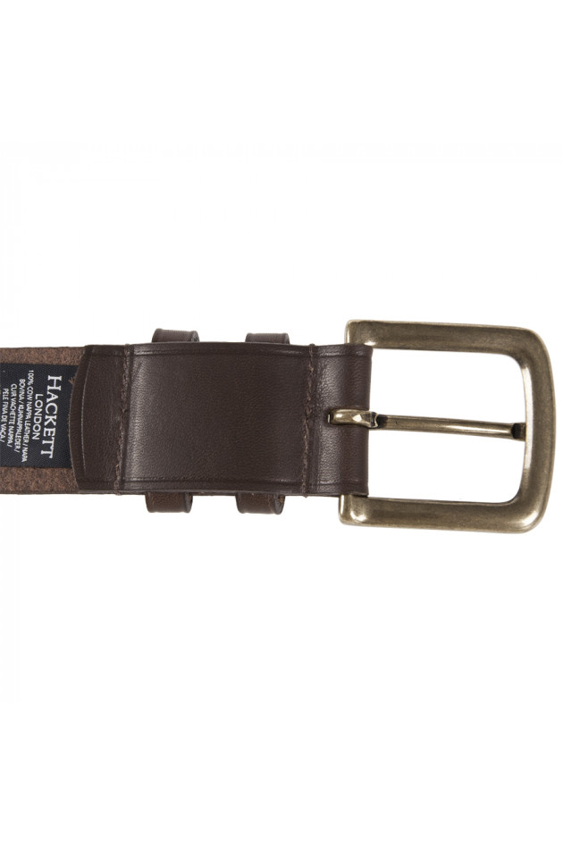 Hackett London Ledergürtel in Dunkelbraun