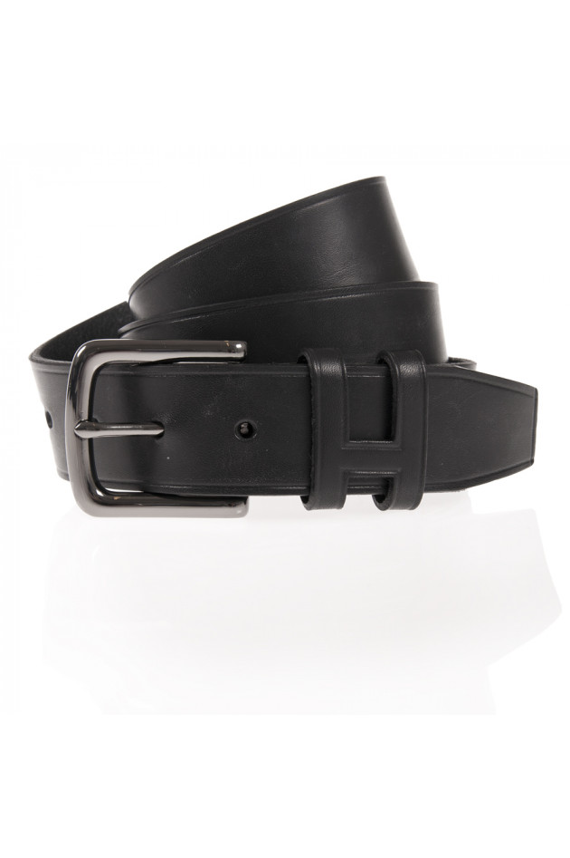 Hackett London Ledergürtel in Schwarz