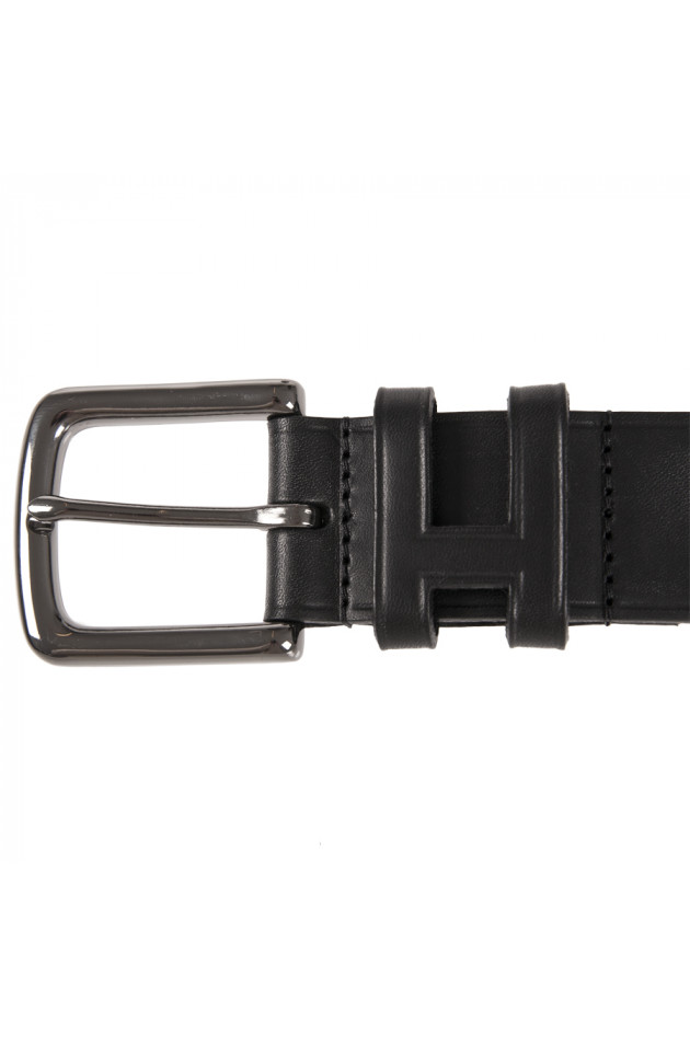 Hackett London Ledergürtel in Schwarz