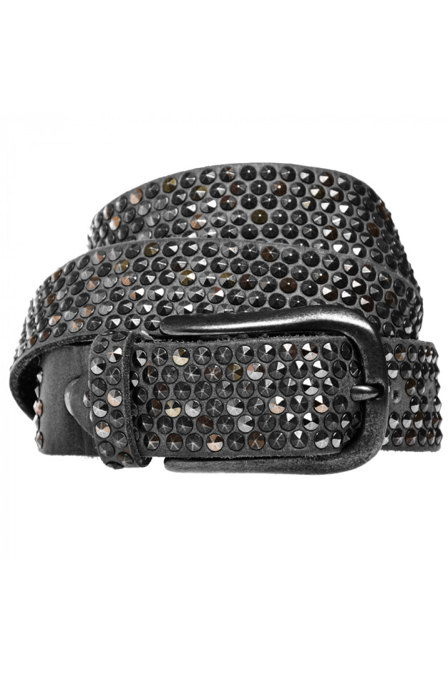 B.Belt Ledergürtel mit Nieten in Schwarz