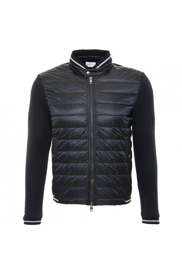 Moncler Leichtdaunen-Sweatjacke in Navy