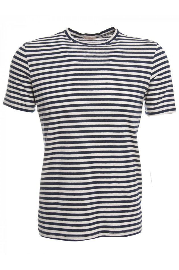 Altea Leinen T-Shirt in Blau/Weiß