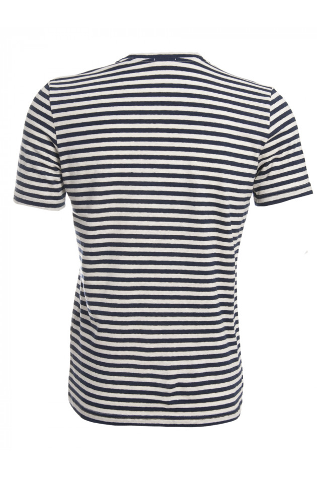 Altea Leinen T-Shirt in Blau/Weiß