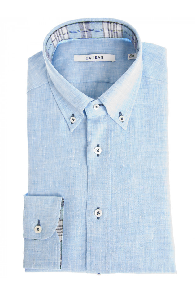 Caliban Leinenhemd in Aqua