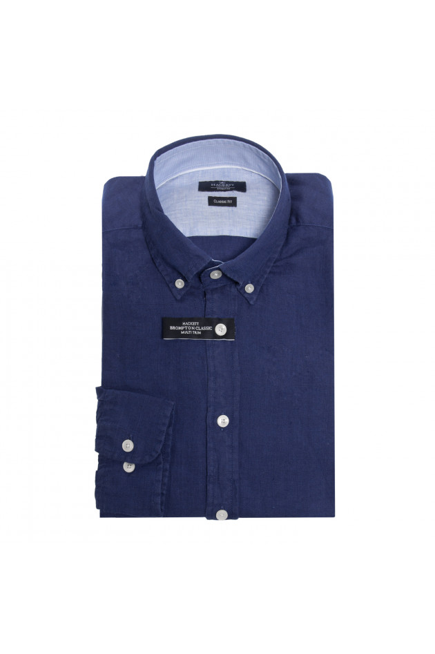Hackett London Leinenhemd in Navy
