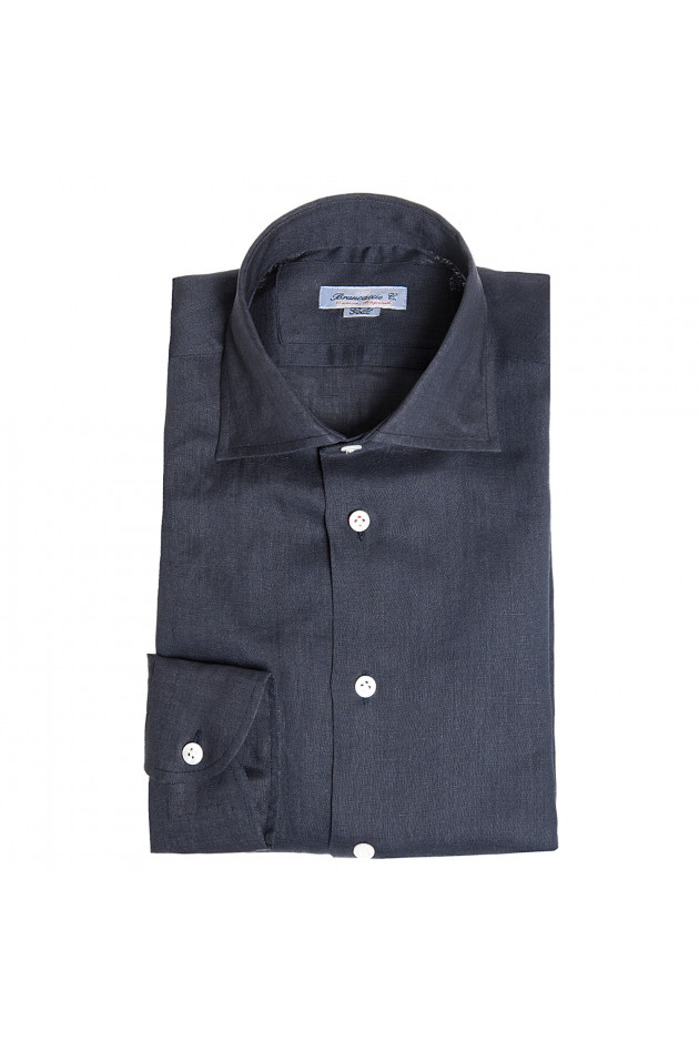 Brancaccio Leinenhemd in Navy