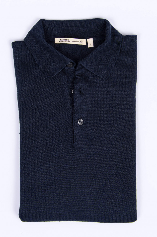 Maurizio Baldassari Poloshirt aus Leinen in Navy