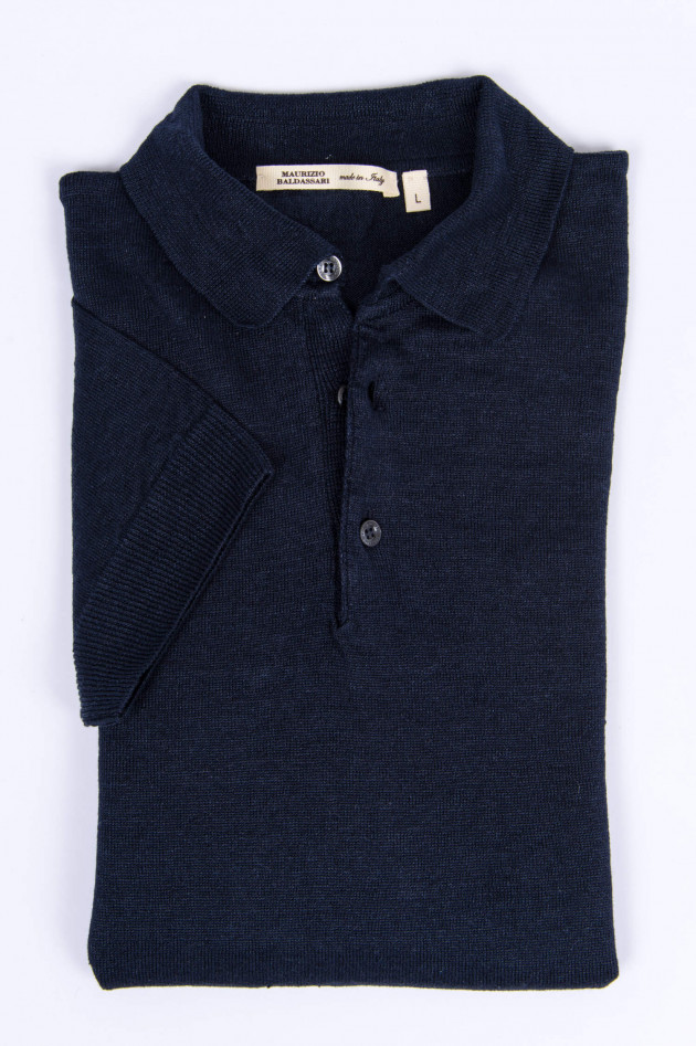 Maurizio Baldassari Poloshirt aus Leinen in Navy