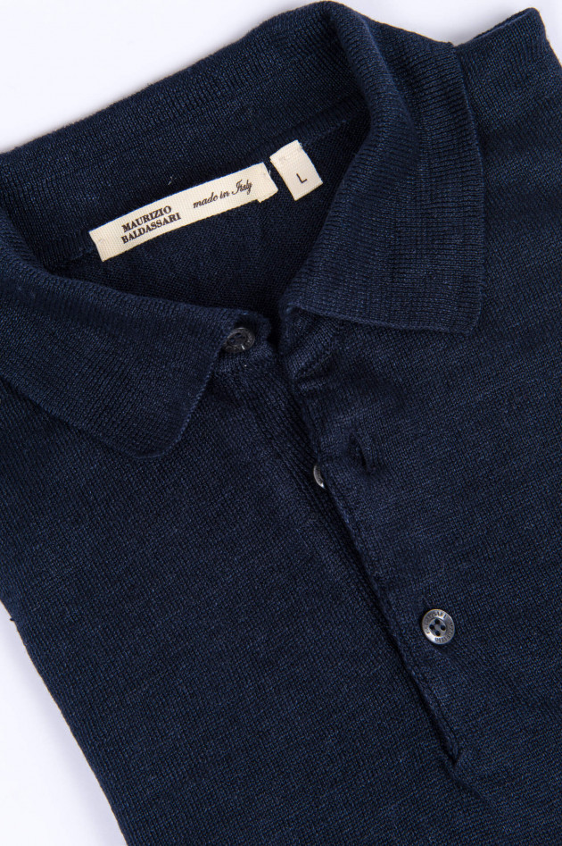 Maurizio Baldassari Poloshirt aus Leinen in Navy