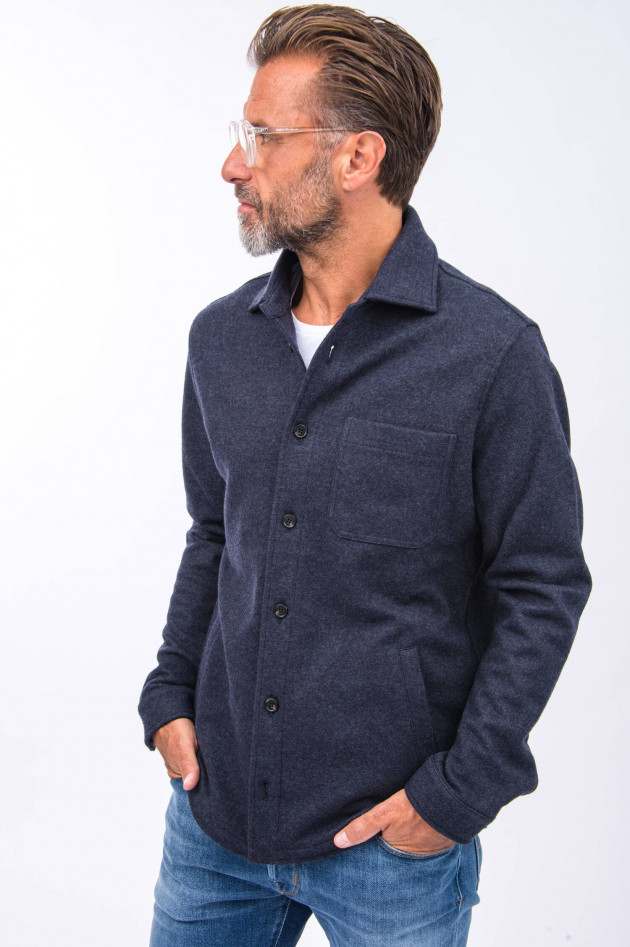 Maurizio Baldassari Woll-Hemd in Navy