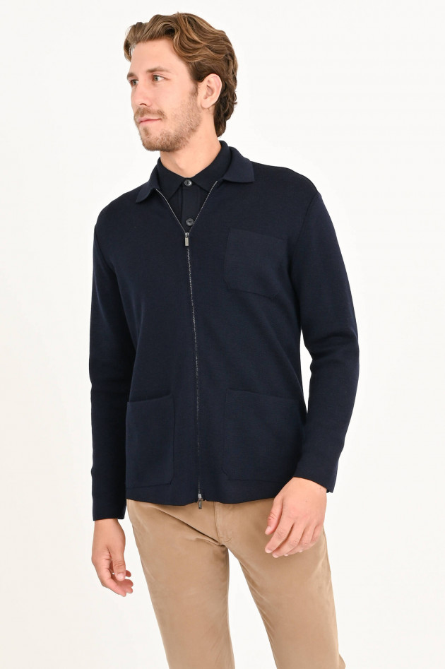 Maurizio Baldassari Jacke aus Schurwolle in Navy