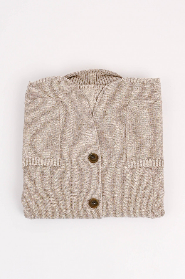 Maurizio Baldassari Strick Sakko in Beige meliert