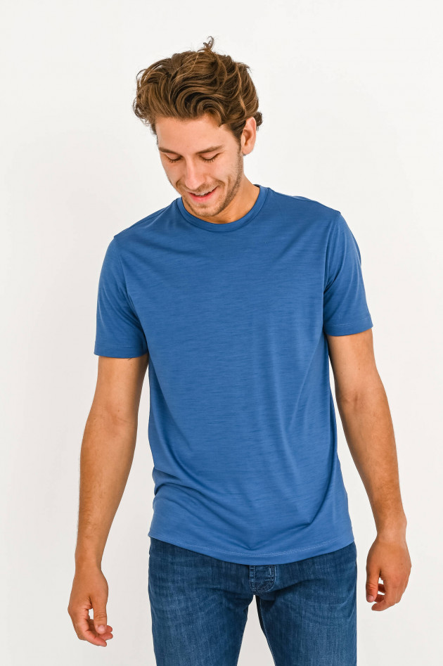 Maurizio Baldassari T-Shirt aus Schurwolle in Blau