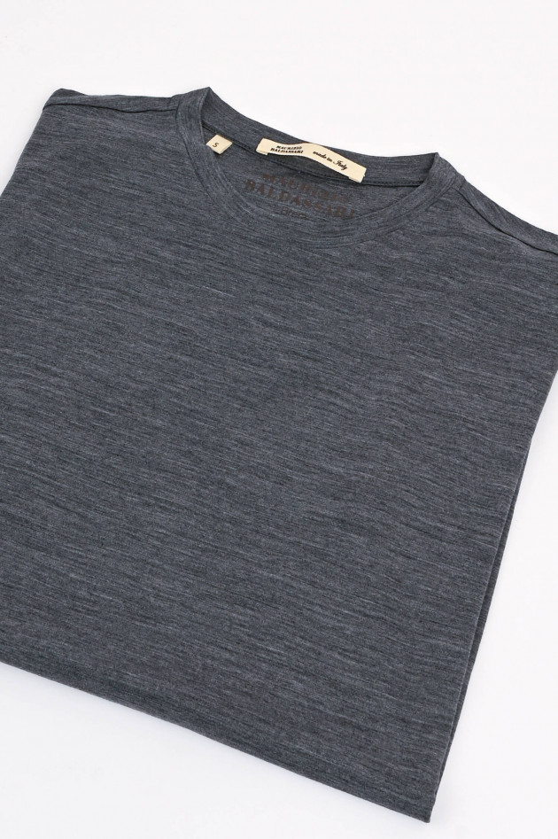 Maurizio Baldassari Shirt aus reiner Wolle in Grau meliert
