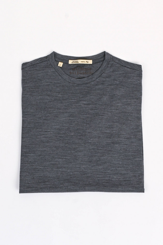 Maurizio Baldassari Shirt aus reiner Wolle in Grau meliert
