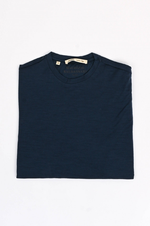 Maurizio Baldassari Shirt aus reiner Wolle in Navy