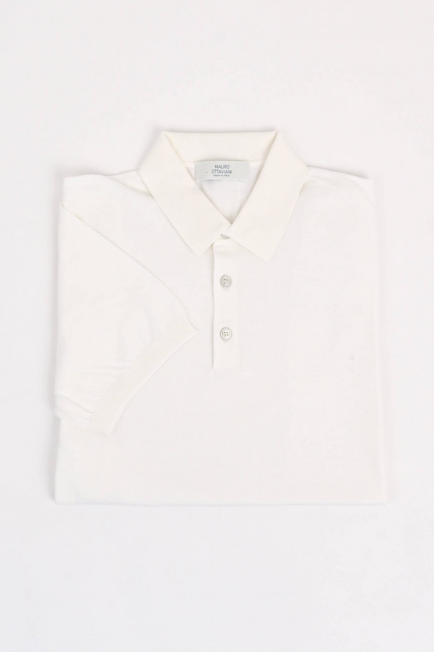 Mauro Ottaviani Poloshirt aus Baumwolle in Creme