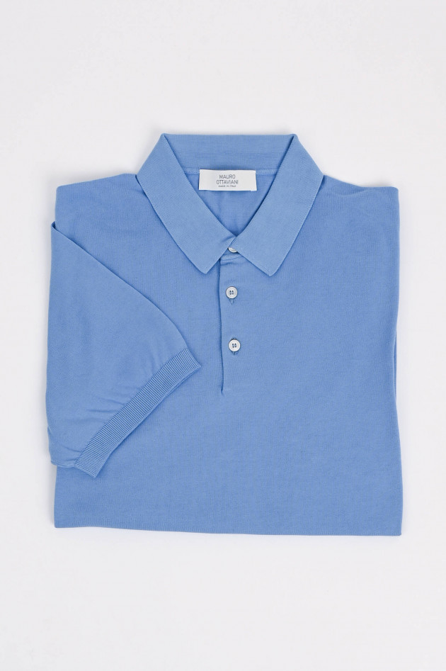 Mauro Ottaviani Poloshirt aus Baumwolle in Hellblau