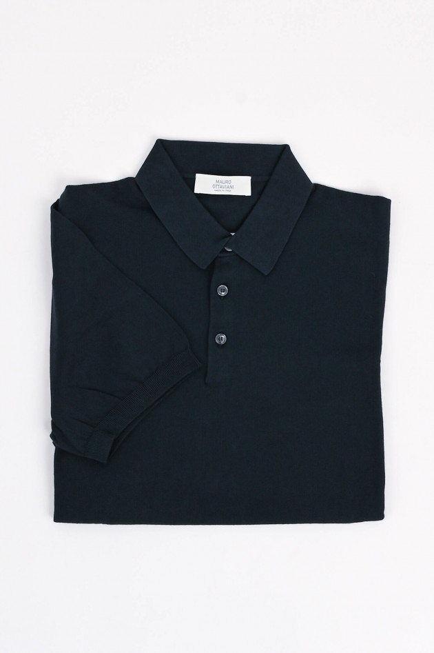 Mauro Ottaviani Poloshirt aus Baumwolle in Navy