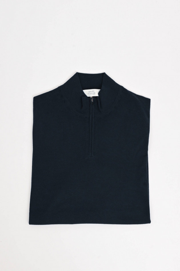 Mauro Ottaviani Feinstrick-Pullover aus Wolle in Navy