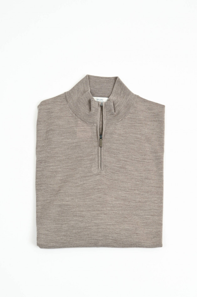 Mauro Ottaviani Feinstrickpullover aus Wolle in Beige