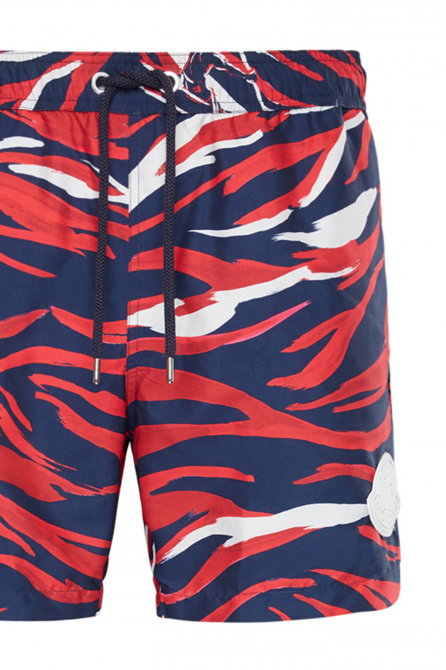 Moncler Badeshorts MARE in Blau/Rot/Weiß