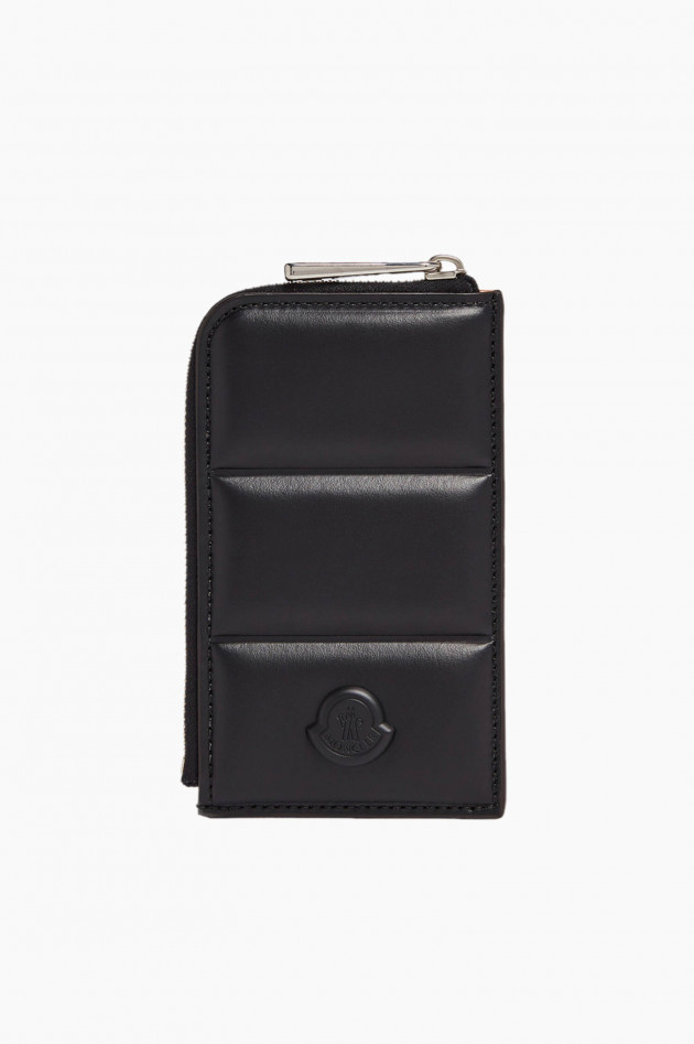 Moncler Card Holder aus Leder in Schwarz