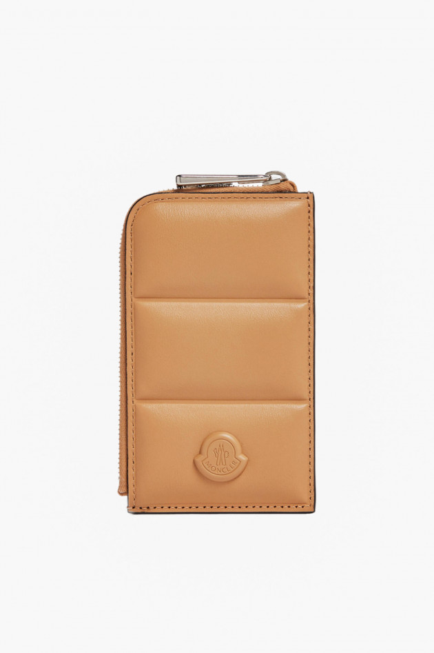 Moncler Card Holder aus Leder in Beige