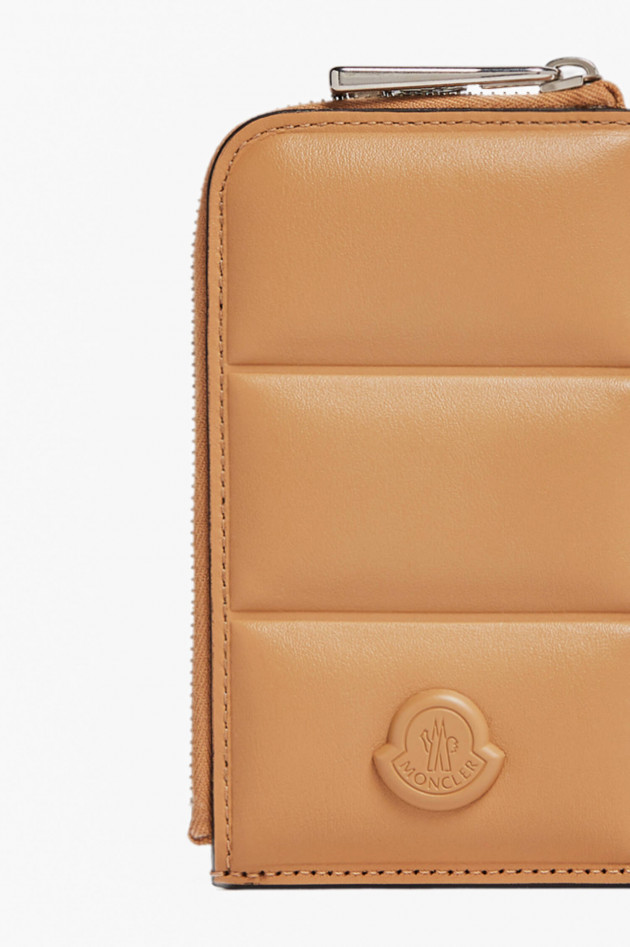 Moncler Card Holder aus Leder in Beige